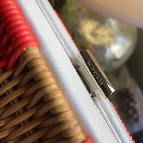 Authentic KATE SPADE Leather/Straw clutch/Crosby - Picture 14 of 16